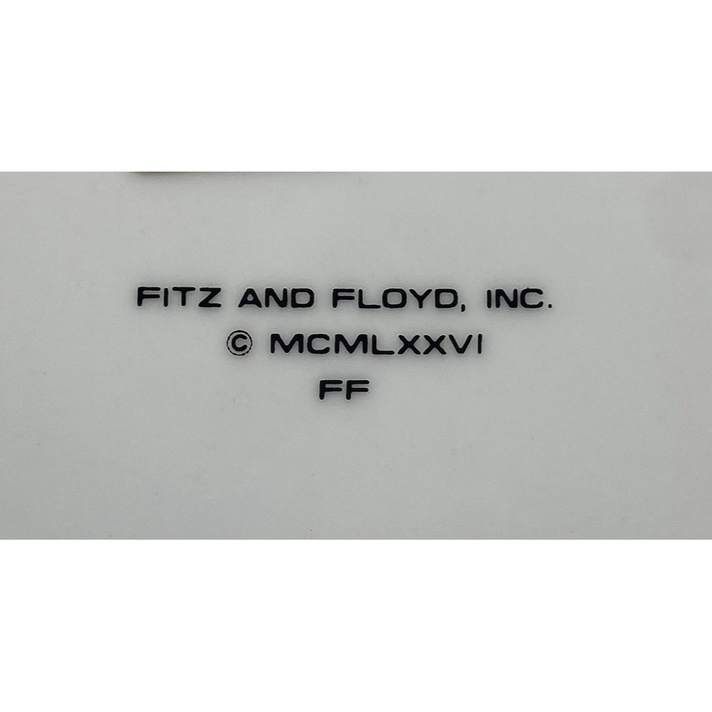 Fitz & Floyd Oriental Geometric Gray Salad Plates Set‎ of Four - Picture 2 of 2